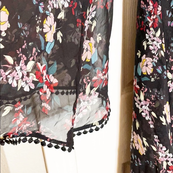 NICHOLAS Floral Chain Neck Wrap Silk Dress - Picture 9 of 15